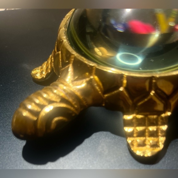 ORIGINAL LESELUPE KARTENGLAS- KARTENLUPE BRASS TURTLE BOOK MAGNIFIER - Picture 5 of 6